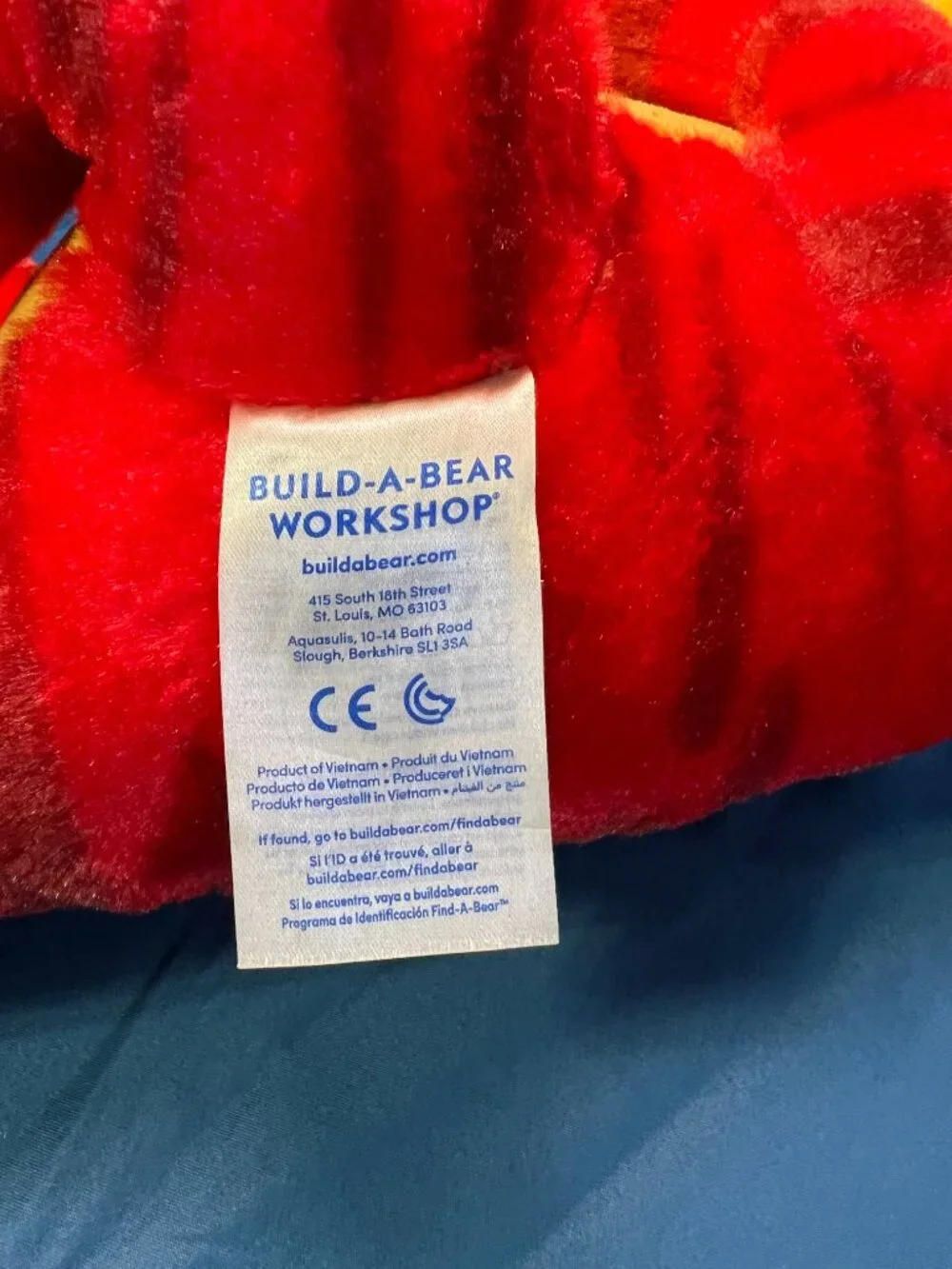 Build A Bear Workshop Red Raptor Dinosaur Plush Stuffed Animal